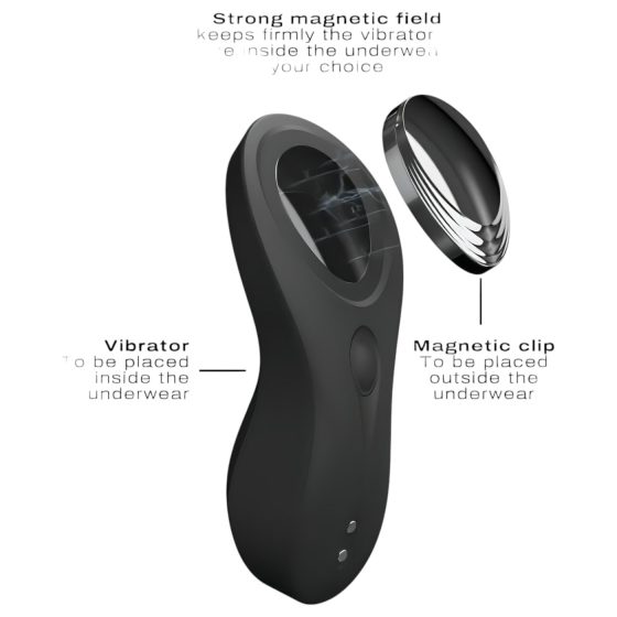 Dorcel Discreet Vibe + - akkus, rádiós csikló vibrátor (fekete)