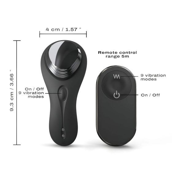 Dorcel Discreet Vibe + - akkus, rádiós csikló vibrátor (fekete)