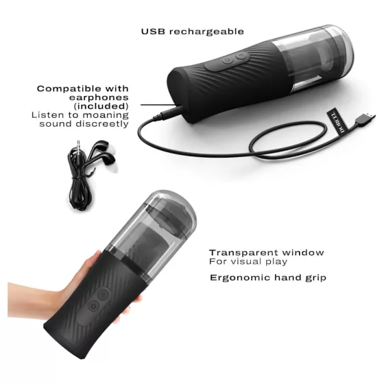 Dorcel Thrust Blow - akkus, lökő maszturbátor férfiaknak (fekete)