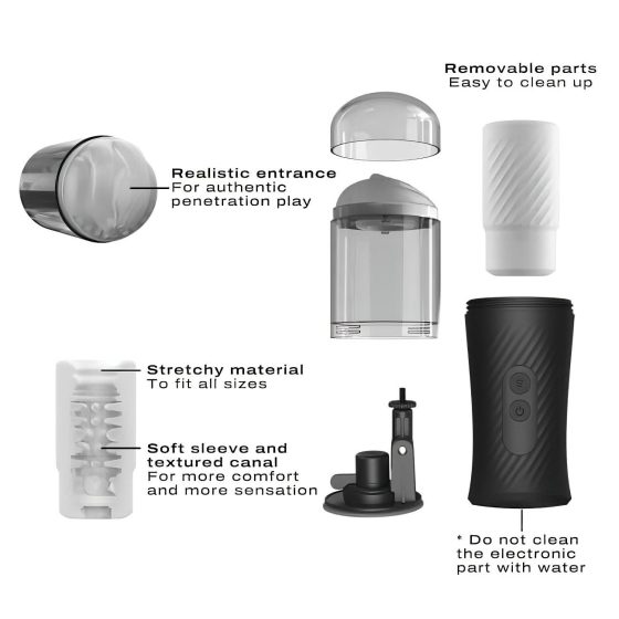 Dorcel Thrust Blow - akkus, lökő maszturbátor (fekete)