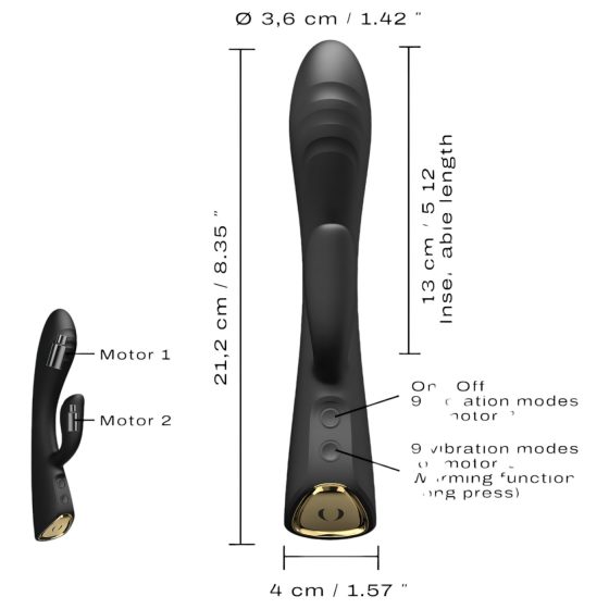 Dorcel Flexi Rabbit - melegítő csiklókaros vibrátor (fekete)
