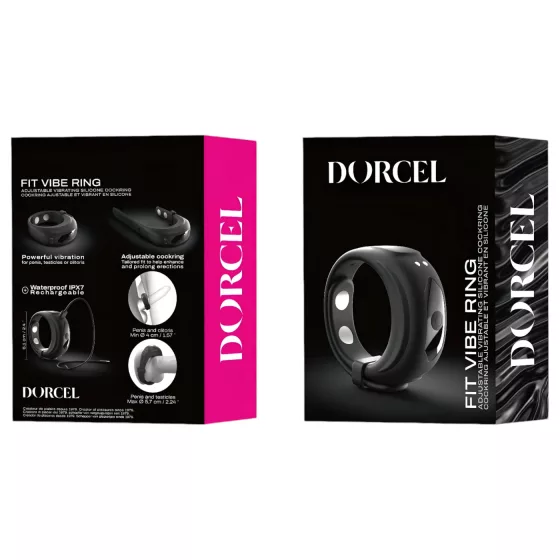 / Dorcel - vibrációs, állítható péniszgyűrű (fekete)