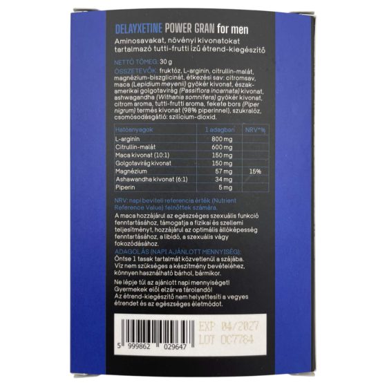 Delayxetine - étrend kiegészítő zselé férfiaknak (7 tasak)