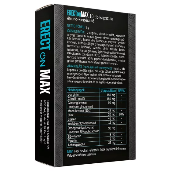 ErectOn Max - étrend-kiegészítő kapszula férfiaknak (10 db)