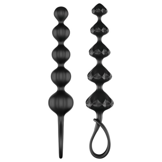 Satisfyer Love Beads - gyöngyös anál dildó szett (fekete)