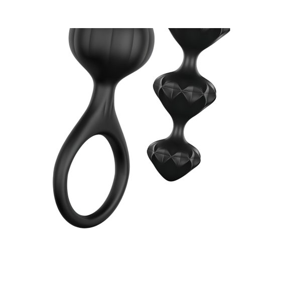 Satisfyer Love Beads - gyöngyös anál dildó szett (fekete)