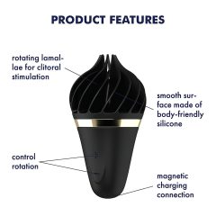   Satisfyer Sweet Treat - akkus, forgó csikló vibrátor (fekete)