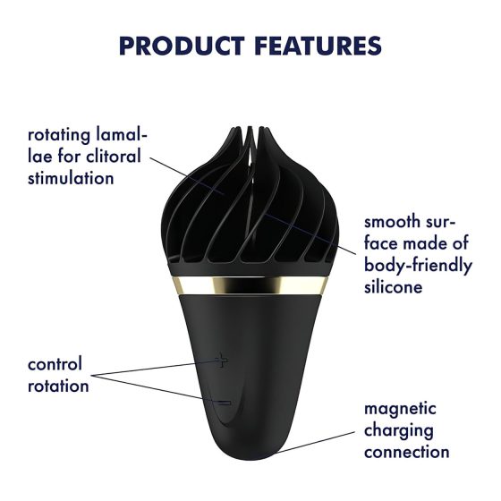 Satisfyer Sweet Treat - akkus, forgó csikló vibrátor (fekete)