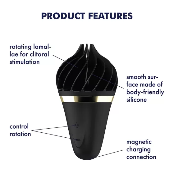 Satisfyer Sweet Treat - akkus, forgó csikló vibrátor (fekete)