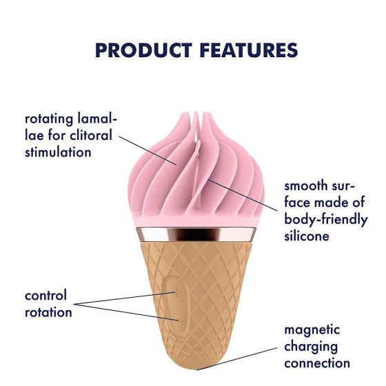 Satisfyer Sweet Treat - akkus, forgó csikló vibrátor (pink-barna)