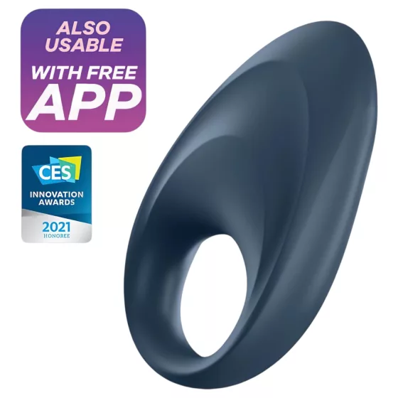 Satisfyer Mighty One - App-vezérelt vibrációs péniszgyűrű (kék)