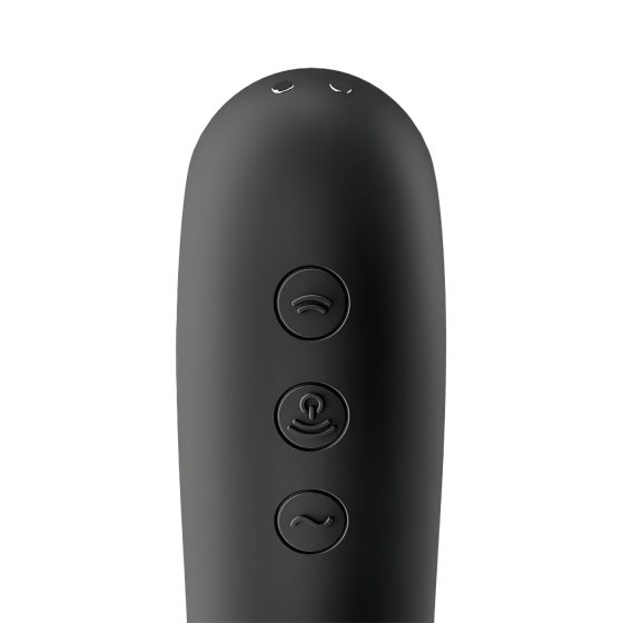Satisfyer Dual Kiss - akkus hüvelyi és csikló vibrátor (fekete)