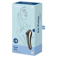  Satisfyer Dual Kiss - akkus hüvelyi és csikló vibrátor (fekete)