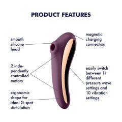   Satisfyer Dual Kiss - 2in1, hüvelyi és csikló vibrátor (lila)