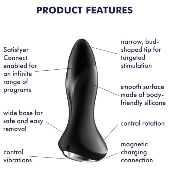 Satisfyer Rotator Plug 1 - gyöngyös anál vibrátor (fekete)