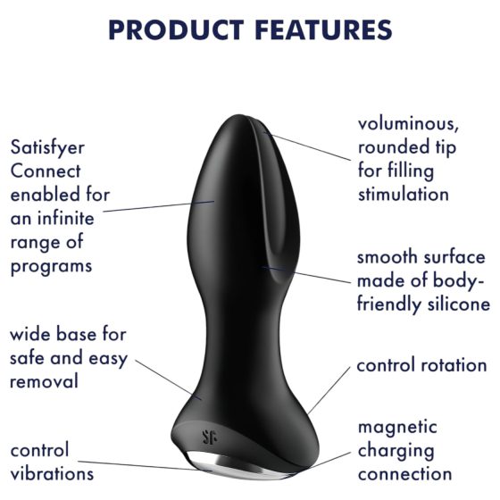 Satisfyer Rotator Plug 2 - gyöngyös anál vibrátor (fekete)