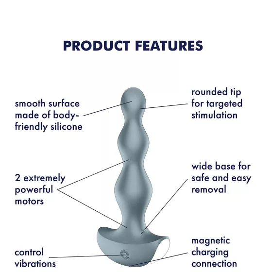Satisfyer Lolli-Plug 2 - akkus, vízálló anál vibrátor (szürke)