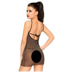   Penthouse Bombshell - csillogó, átlátszó ruha és tanga (fekete)
