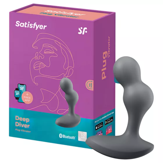 Satisfyer Deep Diver - app-vezérelt anál vibrátor (szürke)