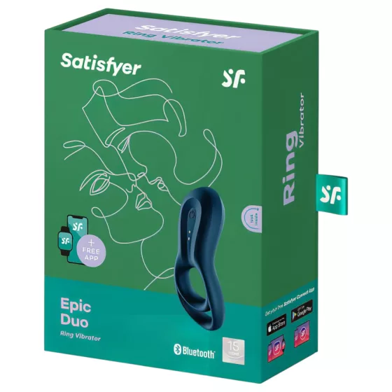 Satisfyer Epic Duo - app-vezérelt, vibrációs péniszgyűrű (fekete)