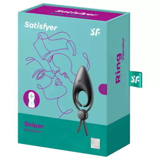 Satisfyer Sniper - akkus, vibrációs péniszgyűrű (fekete)