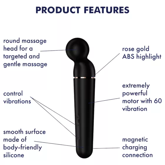 Satisfyer Planet Wand-er - masszírozó vibrátor (fekete)