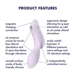   Satisfyer Curvy Trinity 2 - léghullámos 2in1 vibrátor (lila)