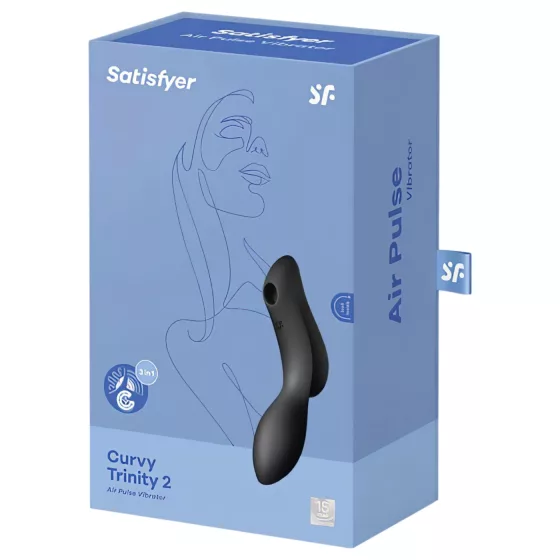 Satisfyer Curvy Trinity 2 - léghullámos 2in1 vibrátor (fekete)