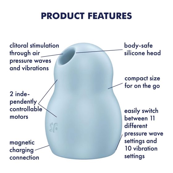 / Satisfyer Pro To Go 1 - léghullámos csiklóizgató (kék)