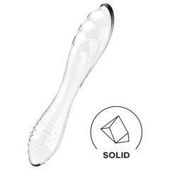   Satisfyer Dazzling Crystal 1 - kétvégű üveg dildó (átlátszó)