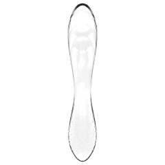   Satisfyer Dazzling Crystal 1 - kétvégű üveg dildó (átlátszó)