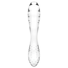  Satisfyer Dazzling Crystal 1 - kétvégű üveg dildó (átlátszó)