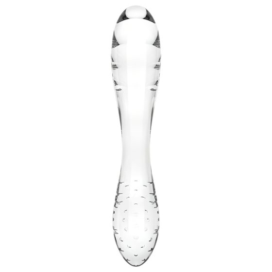 Satisfyer Dazzling Crystal 1 - kétvégű üveg dildó (átlátszó)