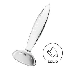   Satisfyer Sparkling Crystal - bordázott üveg dildó (átlátszó)