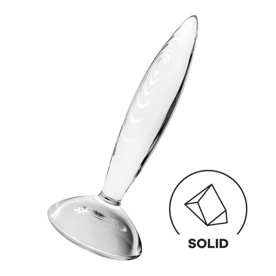 Satisfyer Sparkling Crystal - bordázott üveg dildó (átlátszó)