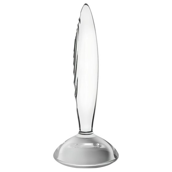 Satisfyer Sparkling Crystal - bordázott üveg dildó (átlátszó)