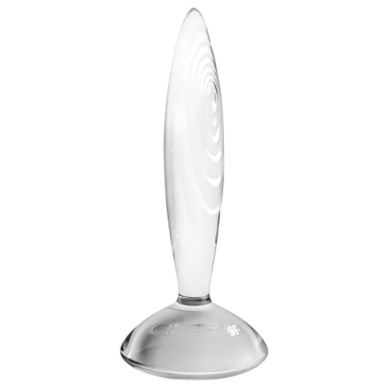 Satisfyer Sparkling Crystal - bordázott üveg dildó (átlátszó)