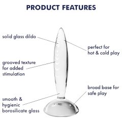   Satisfyer Sparkling Crystal - bordázott üveg dildó (átlátszó)