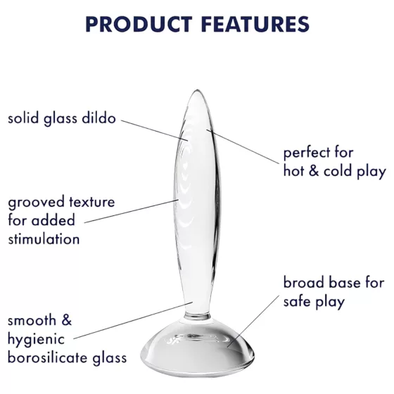 Satisfyer Sparkling Crystal - bordázott üveg dildó (átlátszó)