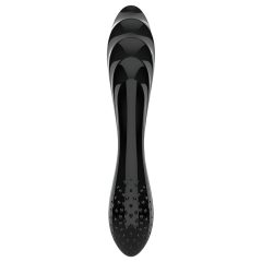   Satisfyer Dazzling Crystal 1 - kétvégű üveg dildó (fekete)