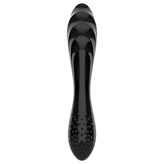 Satisfyer Dazzling Crystal 1 - kétvégű üveg dildó (fekete)