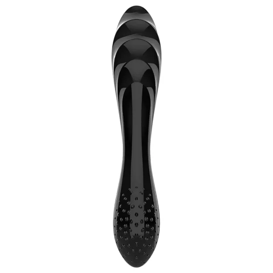 Satisfyer Dazzling Crystal 1 - dupla végű üveg dildó (fekete)