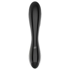   Satisfyer Dazzling Crystal 1 - kétvégű üveg dildó (fekete)