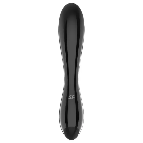 Satisfyer Dazzling Crystal 1 - dupla végű üveg dildó (fekete)
