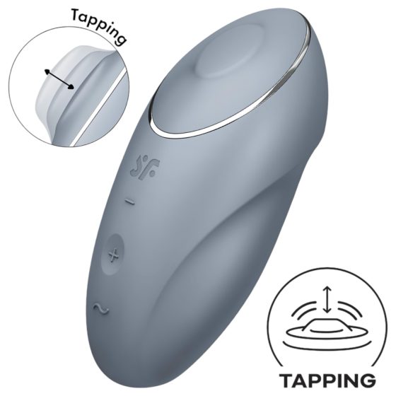 Satisfyer Tap & Climax 1 - 2in1 csikló vibrátor (szürke)