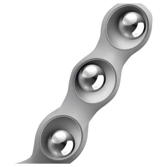 Satisfyer Triple Ball-R - gyöngyös dildó (szürke)