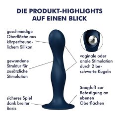 Satisfyer Double Ball-R - súlyozott dildó (kék)