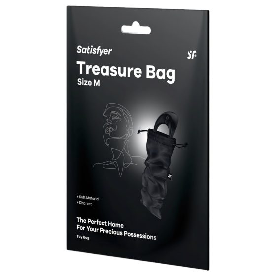 Satisfyer Treasure Bag - tároló táska - közepes (fekete)