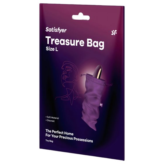 Satisfyer Treasure Bag L - diszkrét tároló táska - közepes (lila)