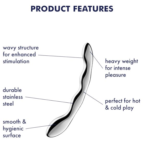 Satisfyer Cosmic Crest 2 - hullámos acéldildó (ezüst)